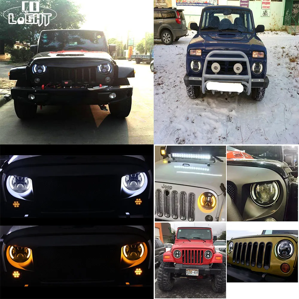 Со светом 7 дюймовый автомобильный светодиодный фары 80 W 12 V привет/низкая авто с