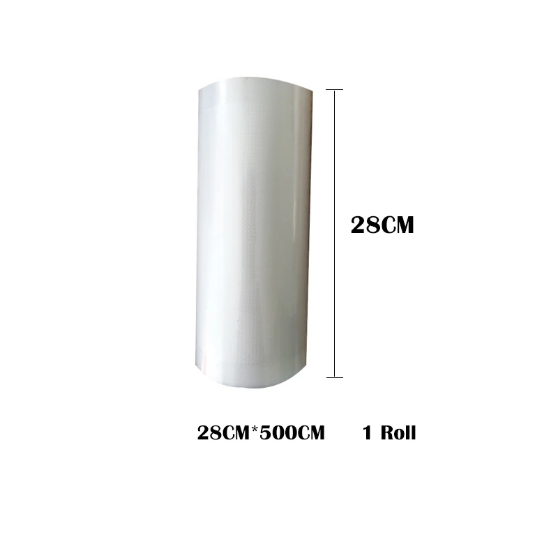 28cmX500cm 1roll AGASHE Бытовая Вакуумная сумка для хранения пищевых продуктов, упаковочная машина, вакуумный упаковщик, пакеты для пищевых продуктов, пакеты для хранения продуктов питания, 1 рулон - Цвет: 28cmX500cm 1roll