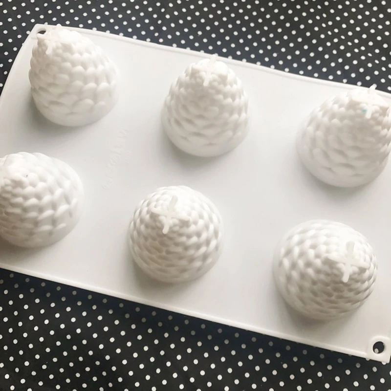 Силиконовая форма с 6 емкостями сосновые конусы резиновая для мыла торта|Формы