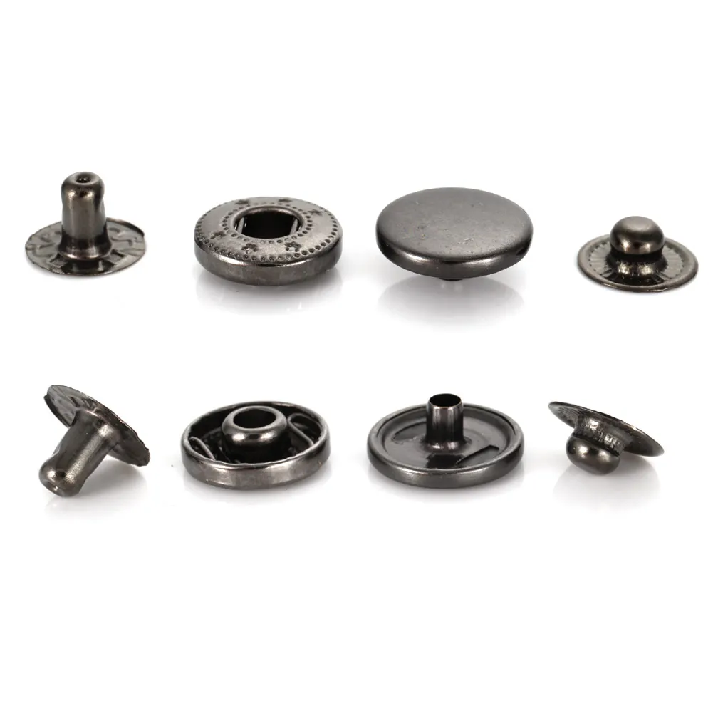 Набор кнопок-застежек из металла диаметром 12,5 мм, 40 штук с 4 крепежными элементами для самостоятельного ремонта одежды 2018 года.