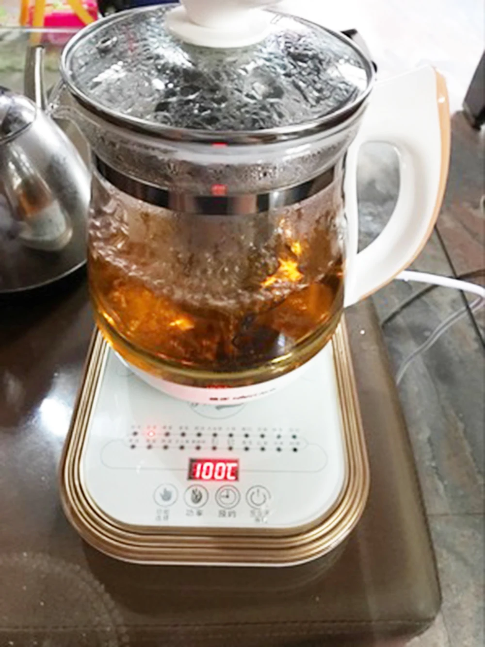 Electric kettle with thick glass insulation full automatic temperature control