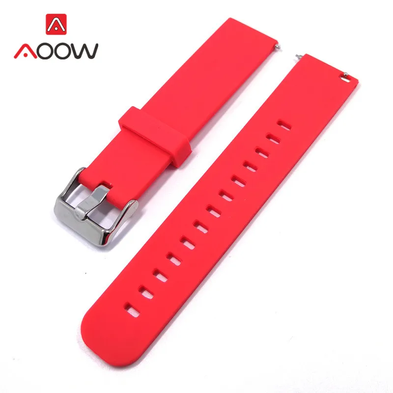 Red 20 мм 22 мм силиконовый спортивный ремешок для samsung Galaxy huawei Amazfit быстросъемный сменный Браслет для умных часов - Цвет ремешка: Red