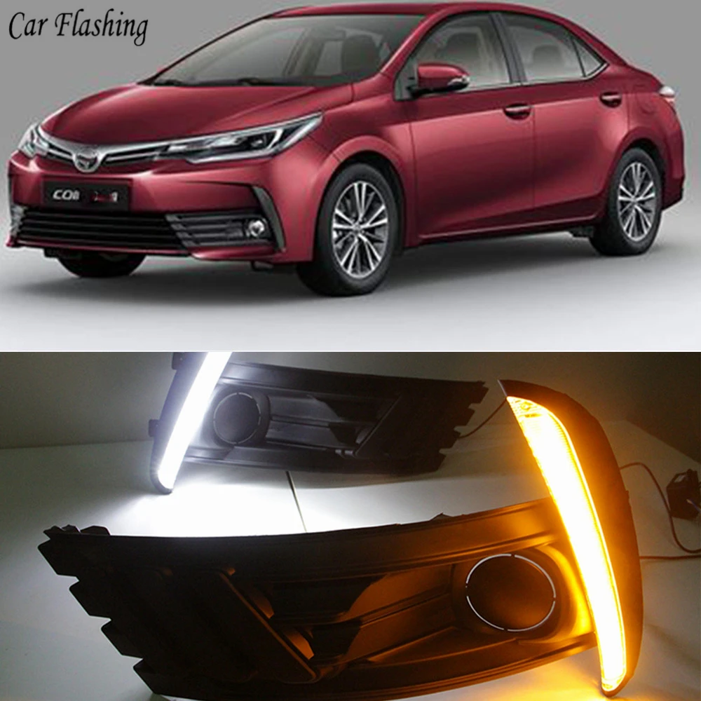 Автомобильный мигающий 1 комплект светодиодный фонарь для Toyota Corolla 2017 2018 DRL