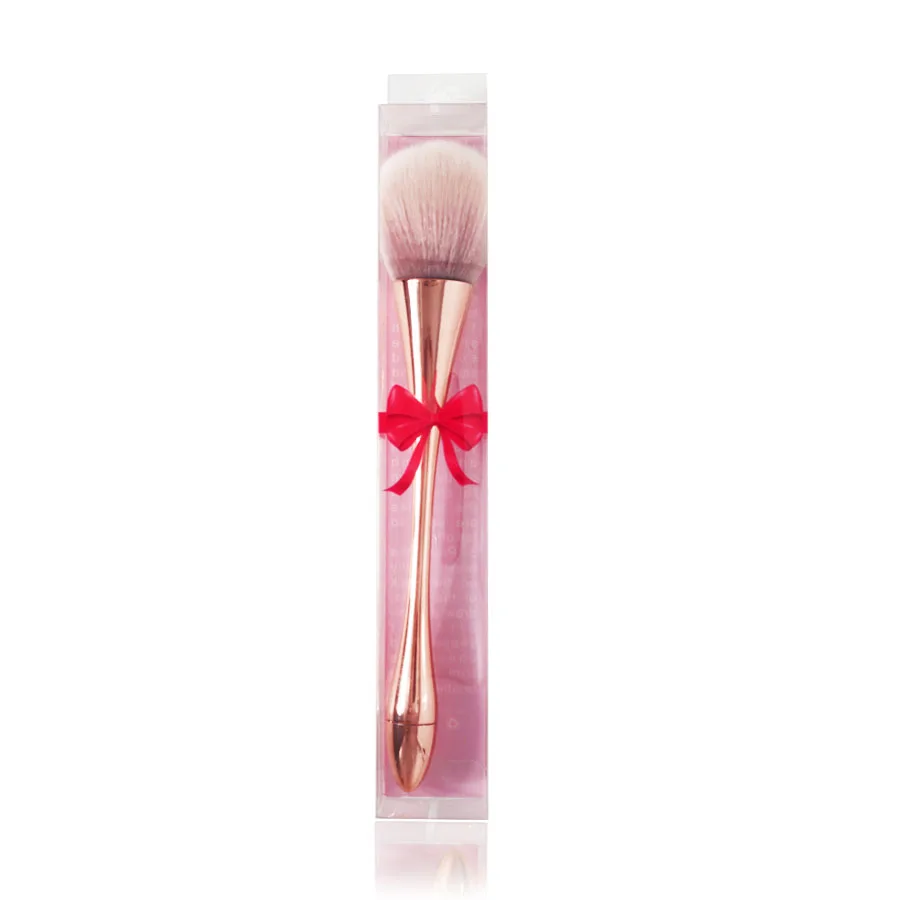 Rosegold Powder Makeup Brush Dense Soft Big Blush for Loose Compact Make up Fan with Box | Красота и здоровье