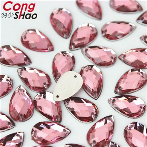 light pink 8*13 мм каплевидной формы пришитые AB Стразы с двумя отверстиями с плоской задней стороной акриловые кристаллы Камни DIY Drop 13 цветов смешанные цвета WC52 - Цвет: light pink