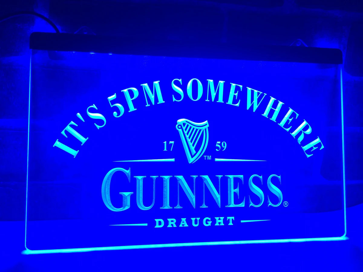 LA091- Guinness это 5 где-то бар светодиодный неоновый светильник знак для домашнего