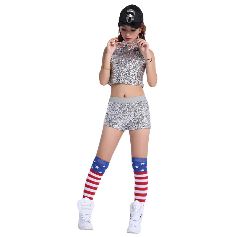 Хип хоп женский укороченный топ блестки в виде пайеток Топ