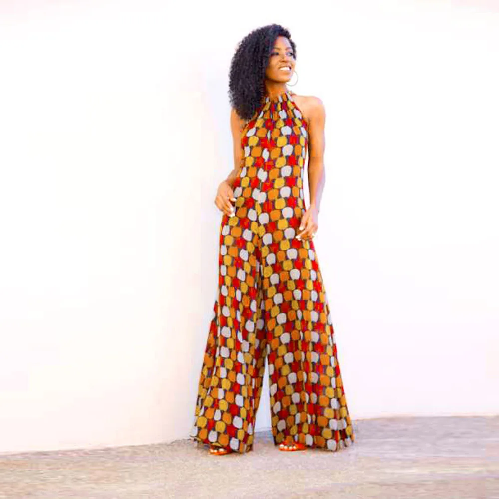 Женский комбинезон без рукавов Feitong клубный в горошек Летний с открытой спиной 2019