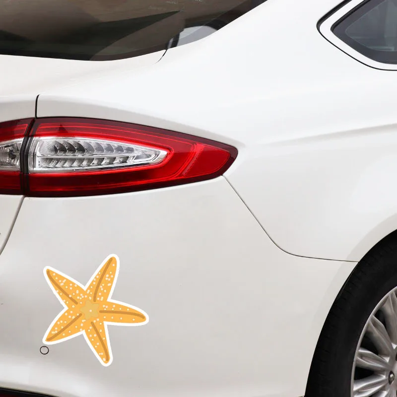 YJZT 12CM*12.7CM Creativity Deep Sea Starfish PVC Decal Car Sticker Styling 5-0342 | Автомобили и мотоциклы