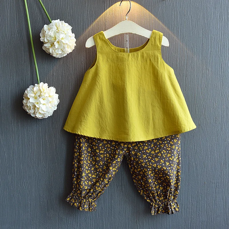 Комплект для детей AiLe Rabbit новинка 2018 однотонная хлопковая блузка + брюки костюм