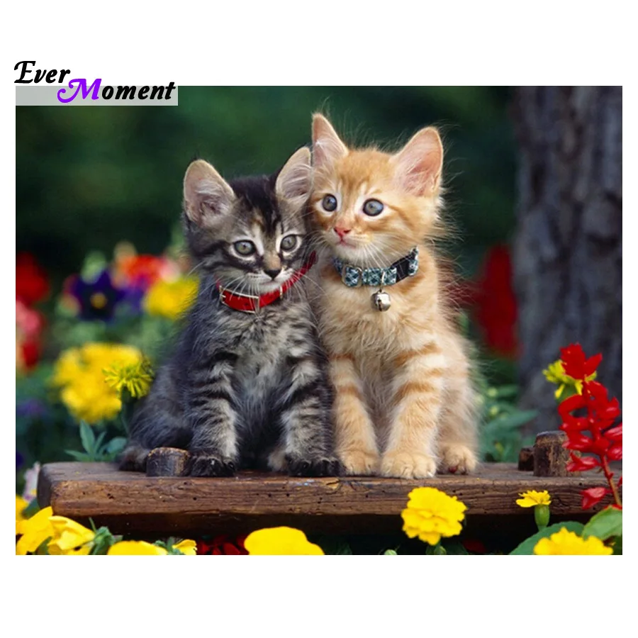 

Plastic crafts DIY diamond painting square diamond cross stitch full drill needlework painting diamond embroidery Cats ASF297