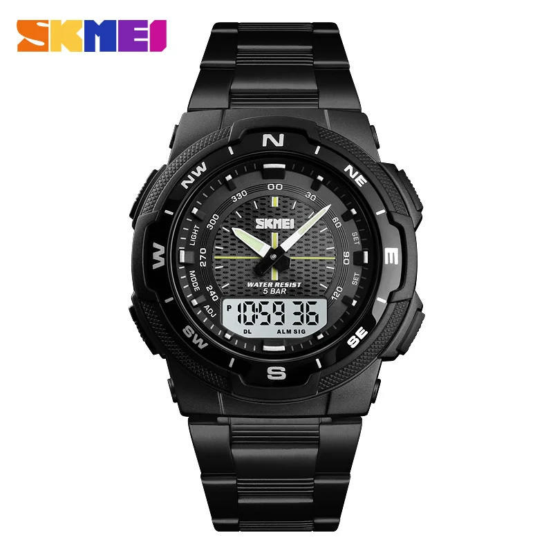 balck white watch Новые SKMEI мужские часы Бизнес Кварцевые Мужские наручные часы из нержавеющей стали мужские s часы лучший бренд класса люкс водонепроницаемые спортивные часы - Цвет: balck white watch