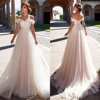 glamorous tulle a line wedding dresses cap sleeve appliques court train simple cheap bridal dresses