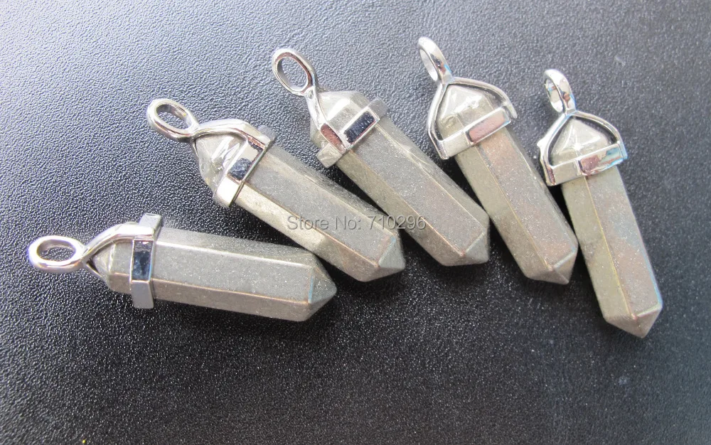 New Designed!Natural Pyrite Point Gem stone Pendant 10Pcs/lot fit necklace diy | Украшения и аксессуары