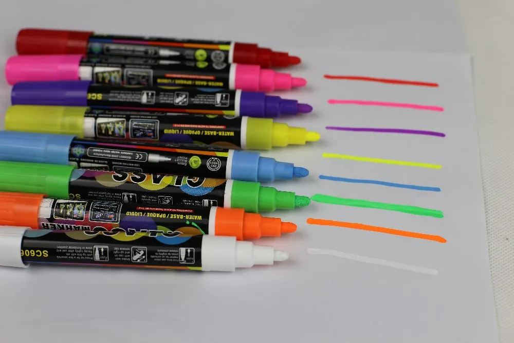 8 шт./лот Жидкий Мел фломастеров цветные Highlighter ручки для школьных учителей