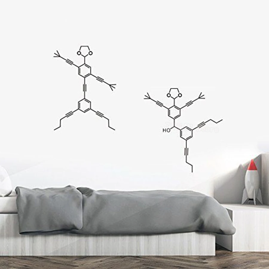 DIY Set of 2 Molecules Wall Stickers Home Decor Living Room Removable Decal Bedroom Science Biology Art Sticker Mural Z299 | Дом и сад