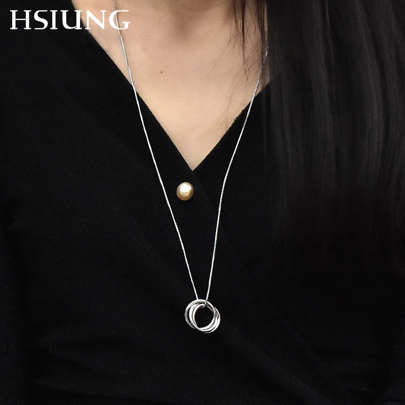 HSIUNG S925 чистого серебра цепи элегантный простой ювелирные украшения осень зима