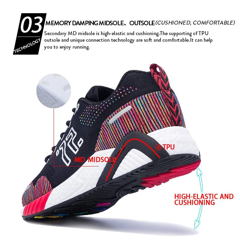 

2019ONEMIX latest colorful casual unisex knit mesh breathable vamp sneakers running jogging flat shoes soft bottom walking shoes