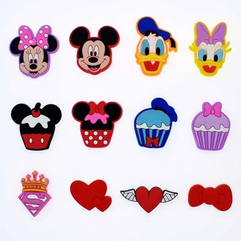 12pcs 1 комплект Микки Хеллоуин Джек привидение ведьма силиконовые аксессуары плоская задняя сторона ПВХ DIY гаджеты браслеты обувь талисманы подарок для детей - Окраска металла: 12pcs