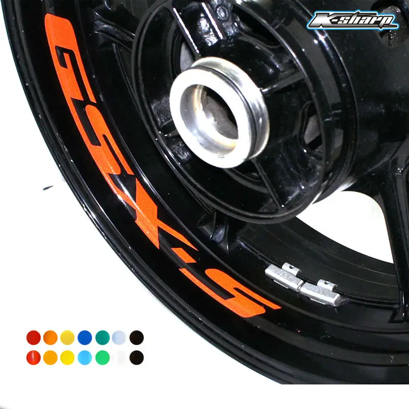 8 X Custom Inner Rim Declas Wheel Reflective Stickers Stripes For SUZUKI GSX-S gsxs 750 1000 125 moto wheel stickers | Автомобили и