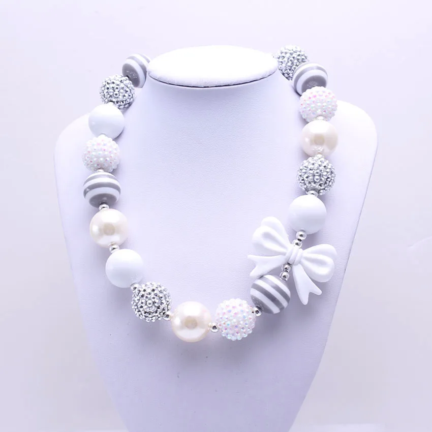 MSH.SUN/милое детское ожерелье с бантом и массивными бусинами Модное массивное для