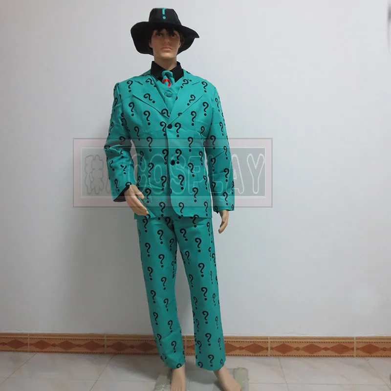 Бэтмен доктор Эдвард Nigma the Riddler Косплей Костюм Любой Размер