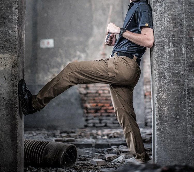 Мужские тактические брюки карго IX9 повседневные рабочие черные тонкие