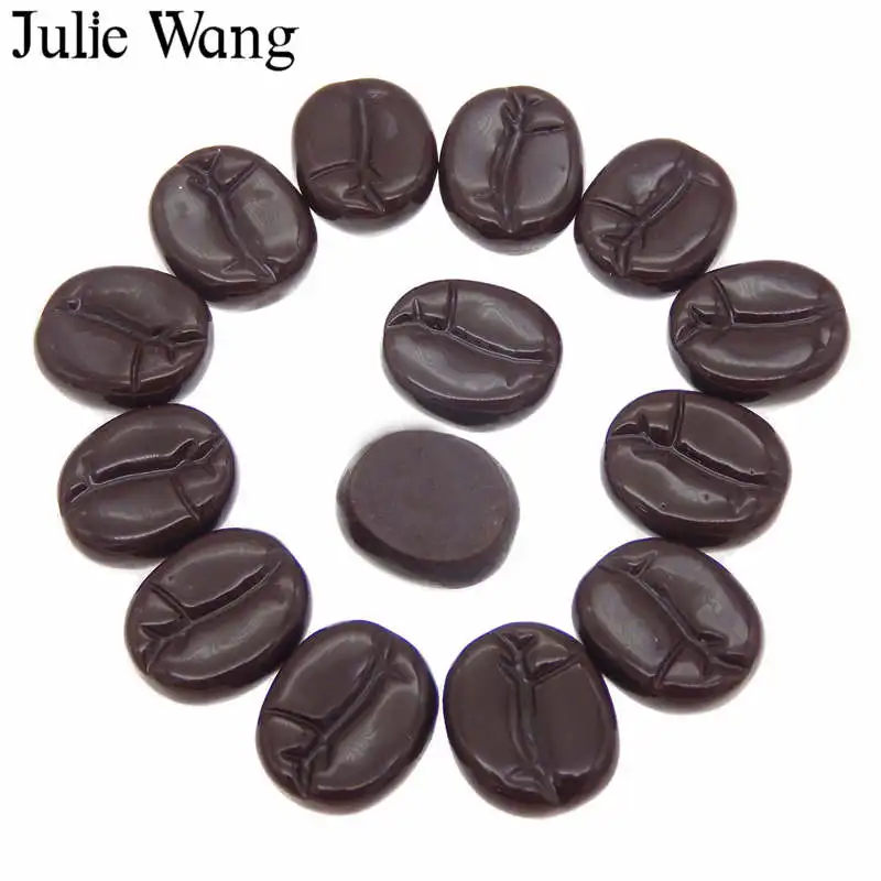 Julie Wang 20 шт. полимерные имитирующие кофейные зерна шоколадные подвески еда с