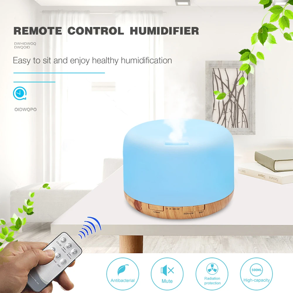 ZIFENGZHILIAN 300ML Remote Control Ultrasonic Air Humidifier With 7 Color Lights Aromatherapy Essential Oil Aroma Diffuser | Бытовая