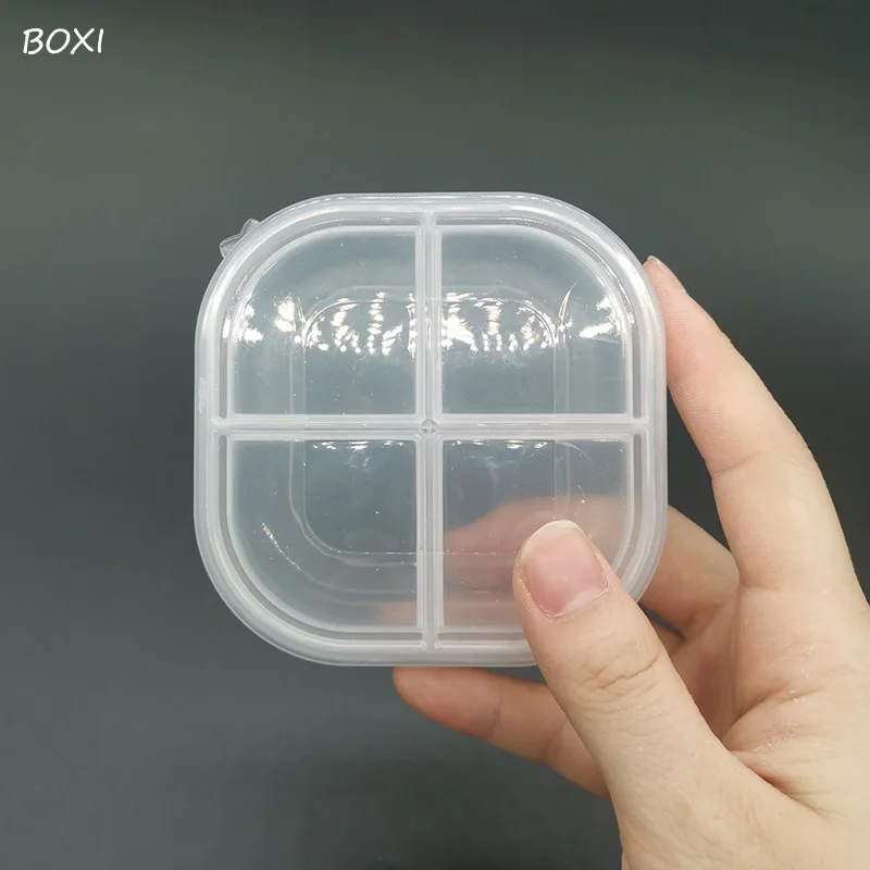 Прозрачная коробка для хранения Boxi 4 ячейки 120 мл прозрачный пластиковый