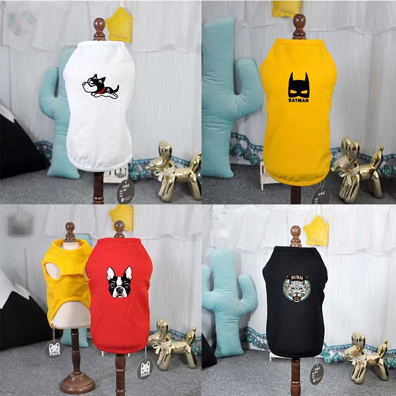 Милая летняя футболка с принтом для домашних животных одежда щенков жилет