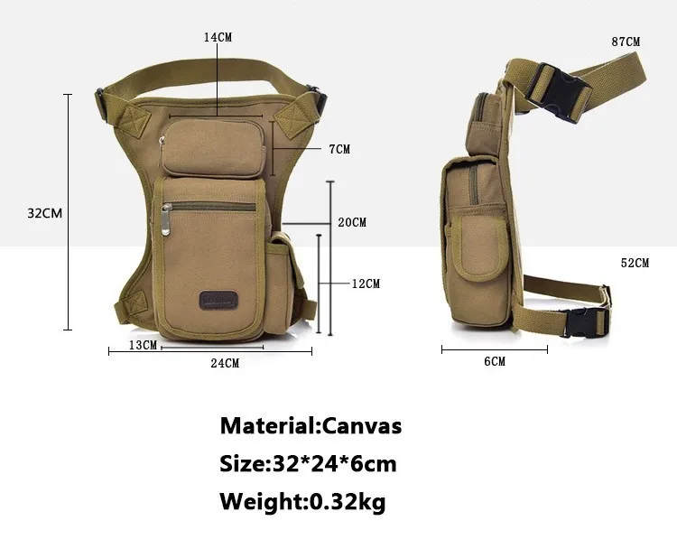 Холщовая поясная сумка для мужчин Muslera Militar Fanny Pack Belt Bum Heuptas Leg Heuptasje Bumbag Бедро Bolsa Cintura для живота LB04