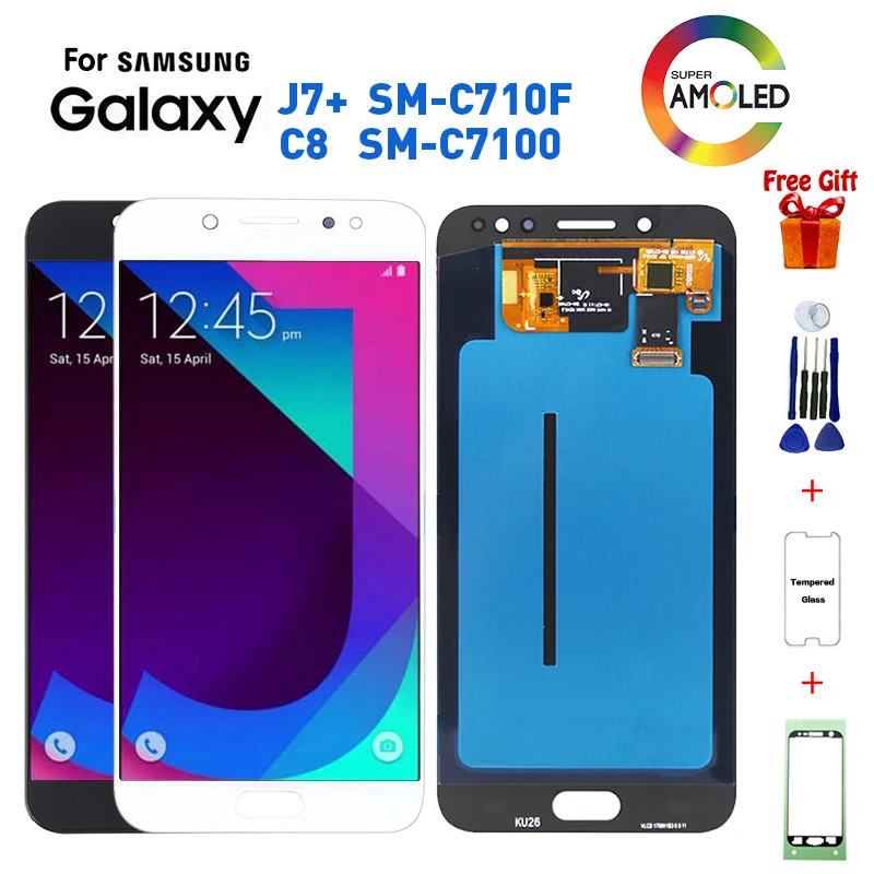 ЖК экран для Samsung C7 2017 J7 + сменный дисплей Galaxy C8 C710F C710F|Экраны мобильных телефонов| |
