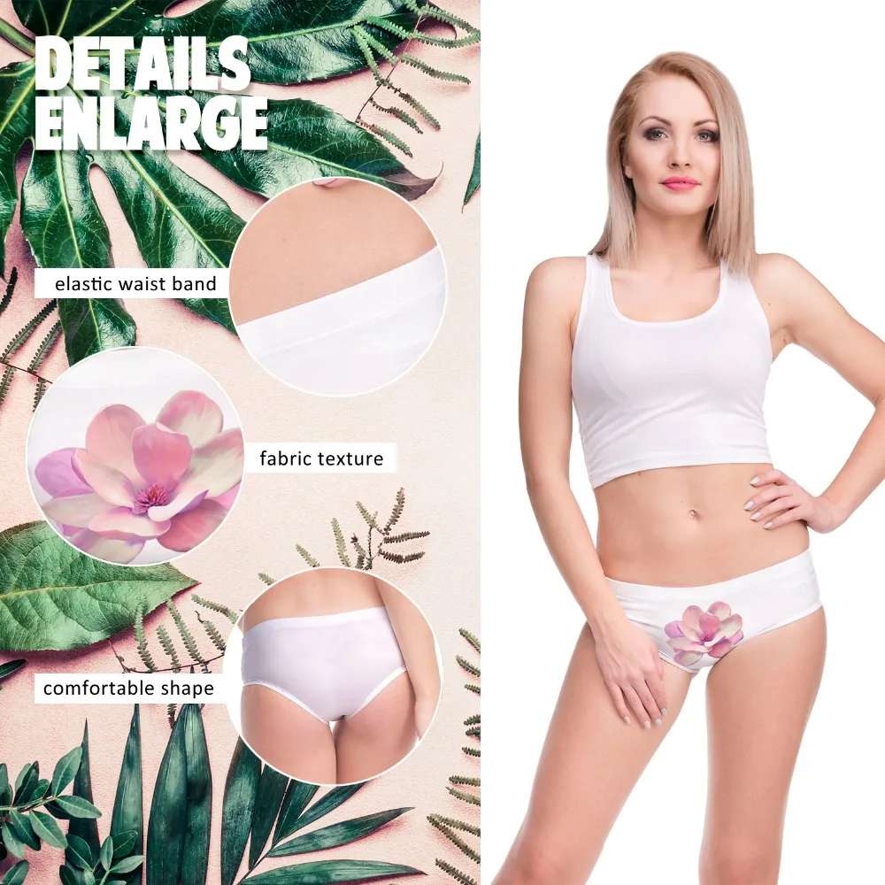LEIMOLIS Lotus flower белые забавные с принтом сексуальные женские kawaii милое нижнее белье