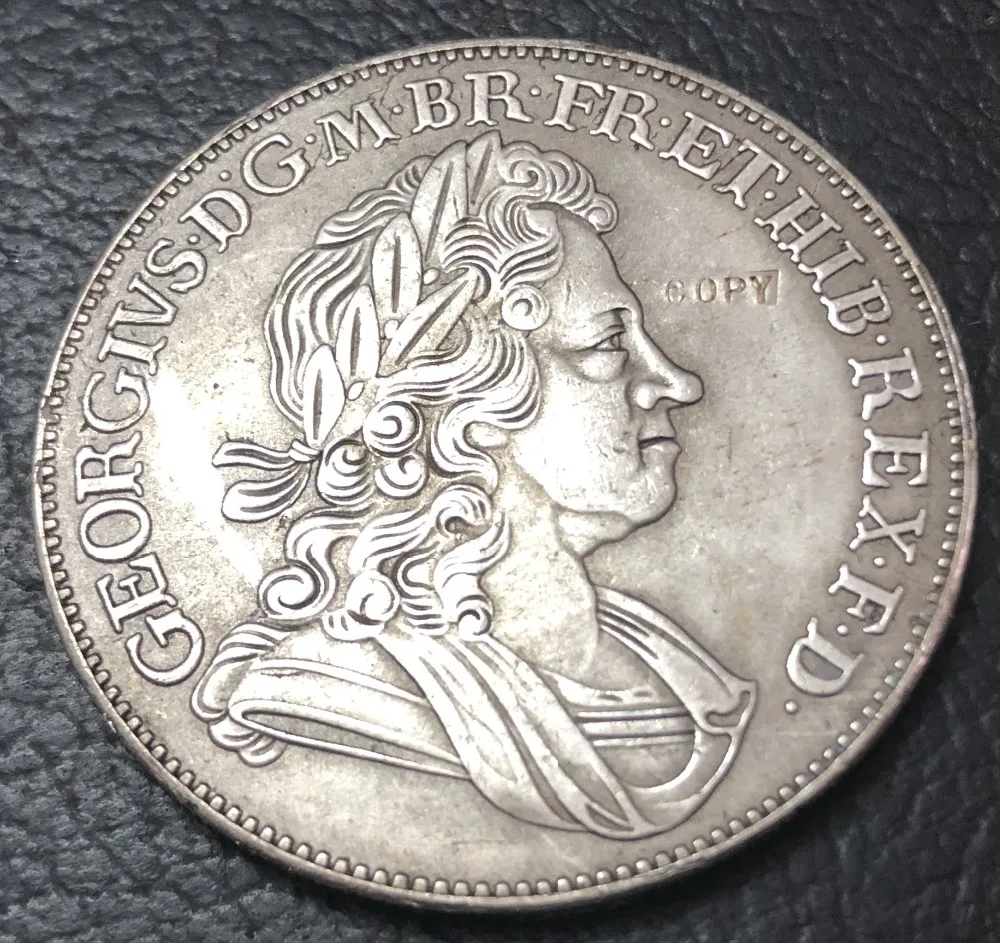 1723 Великобритания 1 Корона Посеребренная копия монеты|Безвалютные монеты| |
