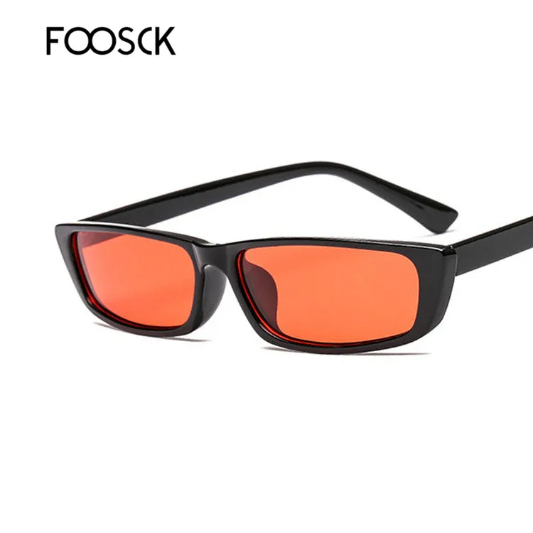 FOOSCK Ретро Квадратные Солнцезащитные очки женские брендовые дизайнерские винтажные Модные солнцезащитные очки UV400 - Цвет линз: C4Orange