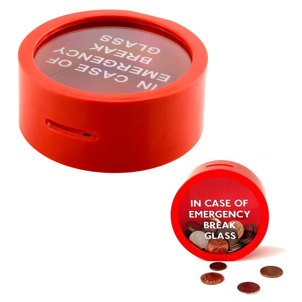 Простой новый безопасный круглый красный Копилка сберегающая банка в случае