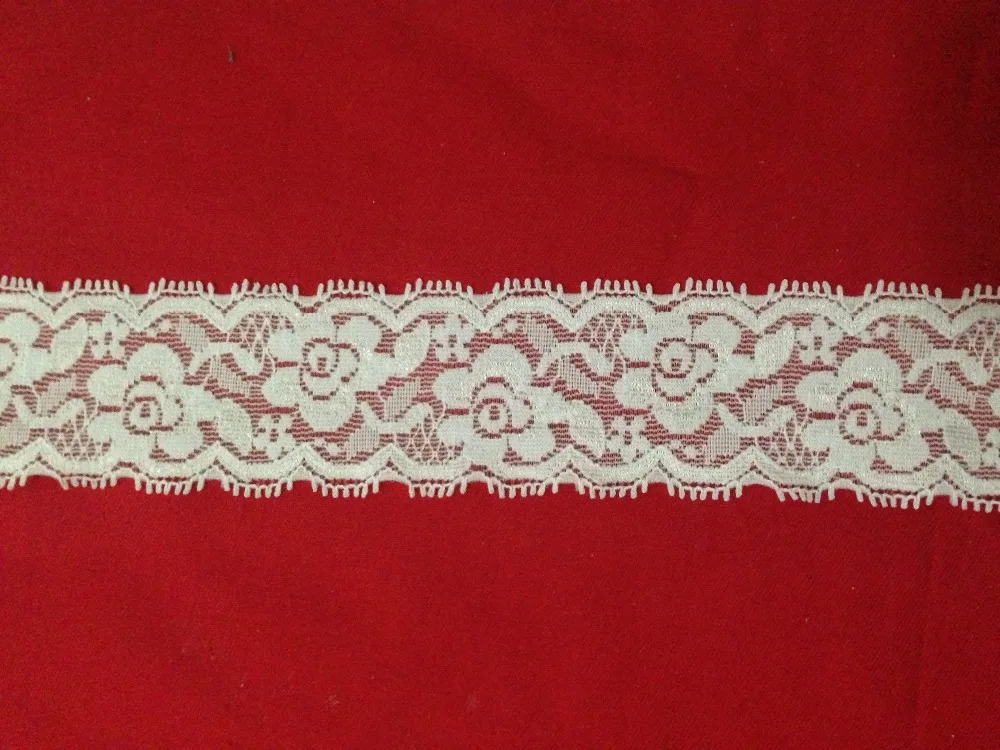 Завод оптовой торговли Дешевый! Чисто белая суперкачественная эластичная кружевная лента растяжки шириной 4 см, 350 ярдов, для изготовления повязок, подвязок и нижнего белья.