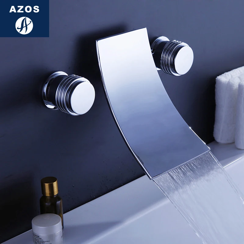 Azos настенный смеситель мягкая раковина латунь хром зеркальная для душевой