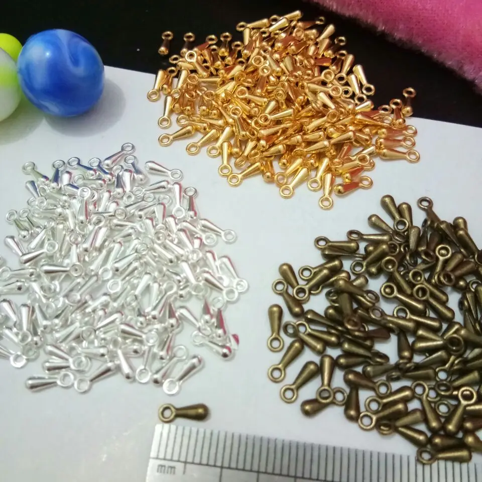 Маленькие бусины-капельки 7 мм из сплава Hot200pcs для ожерелья браслета обжимных