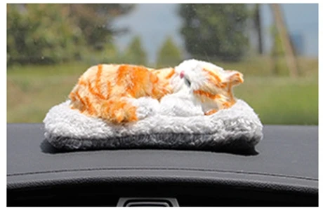Orange Cat Милый автомобиль украшение собака с воздухоочистителем бамбуковый уголь мешок яркий Кот для дома офиса автомобиля Стайлинг авто аксессуары украшения - Название цвета: Orange Cat