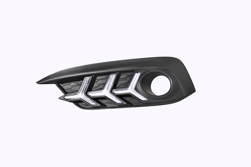 Type C Автомобильный мигающий светодиодный DRL дневные ходовые огни для Honda Civic 10th сигнал поворота желтый с отверстием противотуманной фары - Цвет: Type C