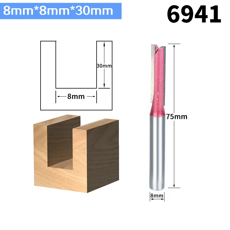 8mm x 8mm x 30mm HUHAO 5 шт./лот фреза для дерева 6-12 мм Промышленный сорт прямой бит Деревообрабатывающие инструменты Вольфрамовая Концевая фреза - Длина режущей кромки: 8mm x 8mm x 30mm