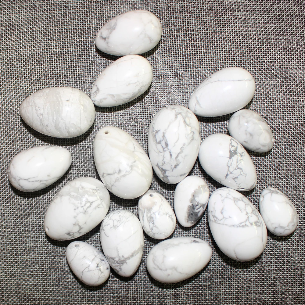 Натуральный пробуренный Белый Howlite камень Yoni яйца Бен Ва мяч для женщин Кегель