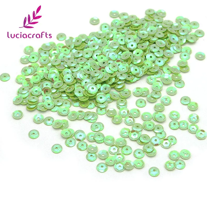 Light green 20g Lucia crafts 5 мм 20 г/лот хлопья Радужная чашка с блестками плоские свободные блестки для шитья одежды платье DIY украшения D0802 - Цвет: Light green 20g