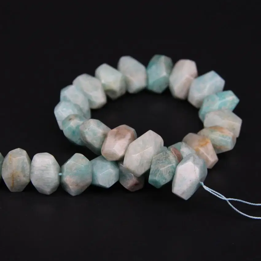 Натуральный перуанский Амазонит ограненные бусины-самородки незакрепленные