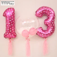 large 32 inch pink blue number foil balloons digit helium balloons birthday party wedding decor air baloons event party supplies
