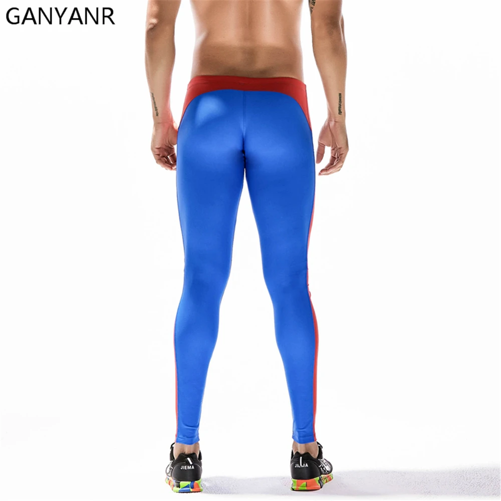 Бренд GANYANR, колготки для бега, мужские спортивные Леггинсы для баскетбола, йоги, компрессионные штаны для фитнеса, быстросохнущие тонкие нейлоновые спортивные штаны (art.: 7a4d65196) - 7a4d65196