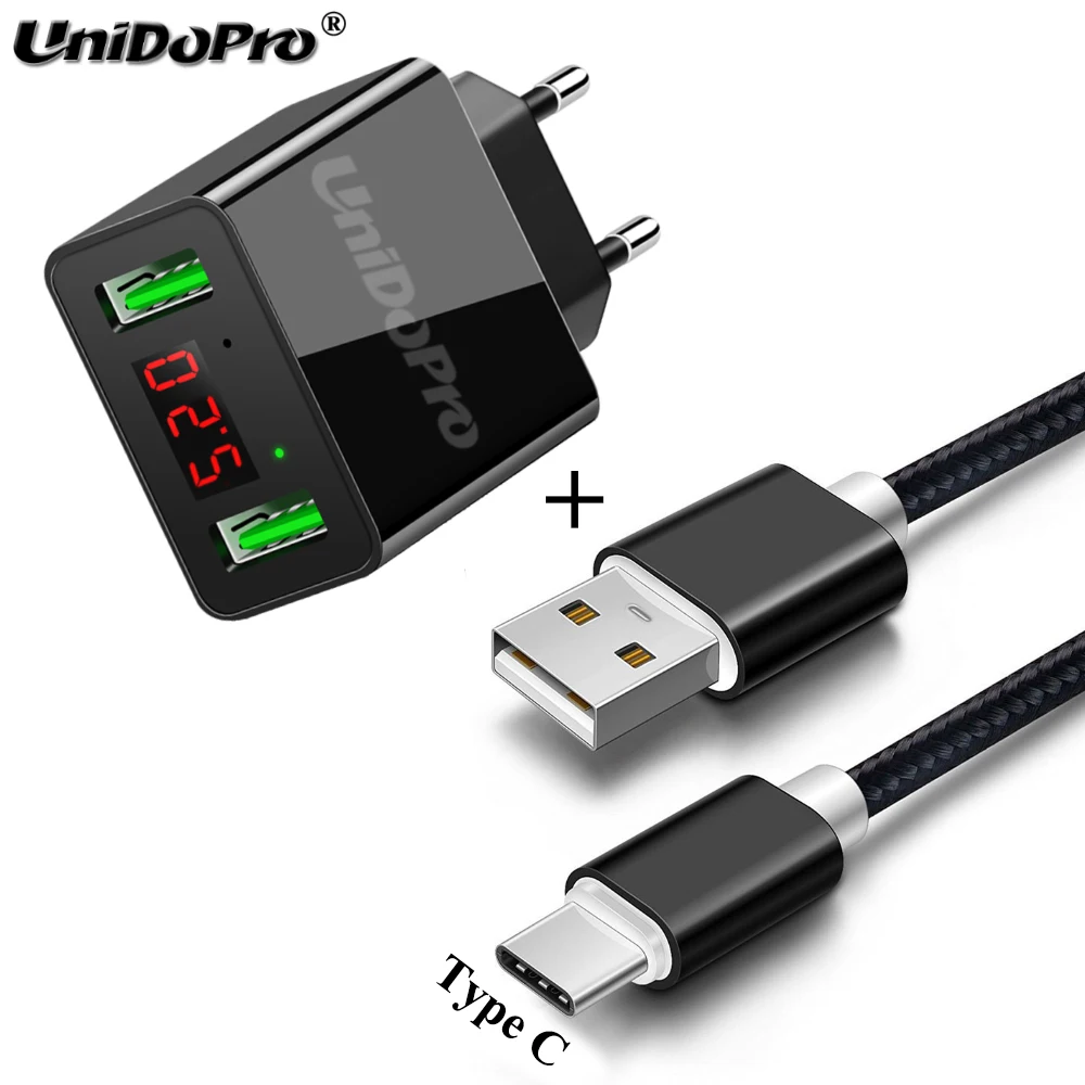 Зарядное устройство переменного тока с 2 USB-портами и европейской вилкой макс. А +