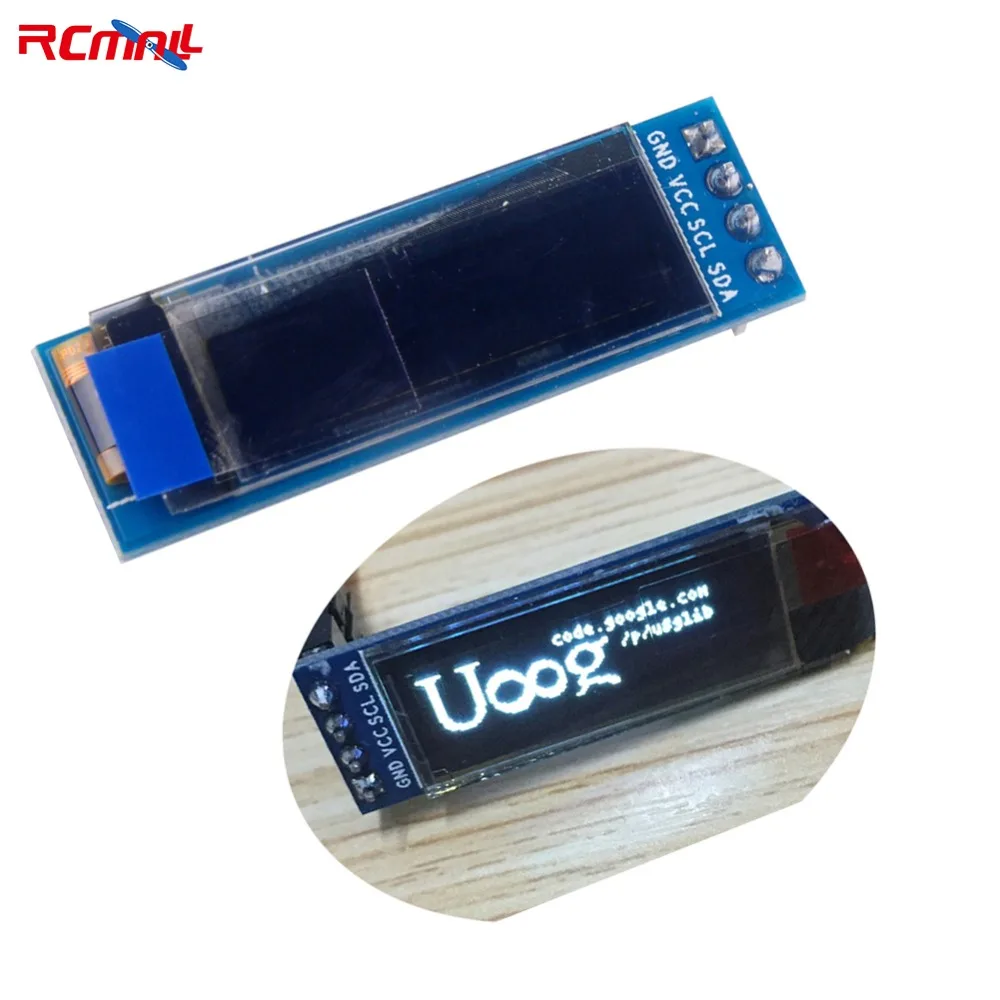 

RCmall 0.91" OLED LCD Display Module 128x32 I2C IIC Serial White 0.91 inch 12832 SSD1306 LCD Screen for Arduino FZ2454